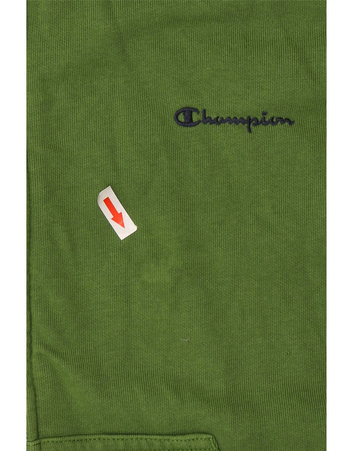 Maglione con cappuccio e zip da uomo Champion grande in cotone verde