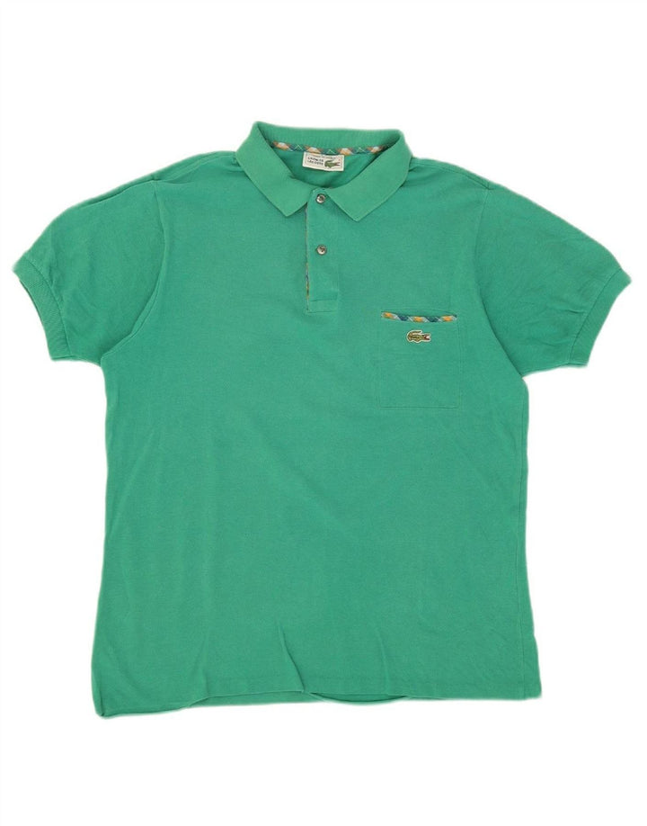 LACOSTE Mens Polo Shirt Medium Green Cotton