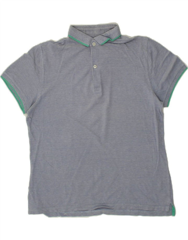 MASSIMO DUTTI Mens Casual Fit Polo Shirt Large Blue Flecked Vintage Massimo Dutti and Second-Hand Massimo Dutti from Messina Hembry 