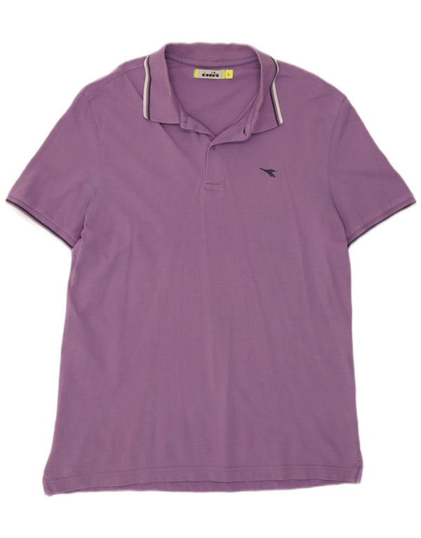 Polo Diadora Uomo Large Viola in Cotone