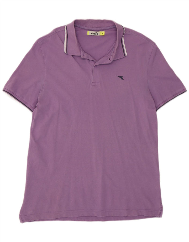 Polo Diadora Uomo Large Viola in Cotone