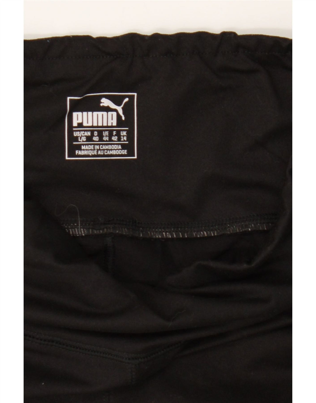 PUMA Womens Leggings UK 14 Large Black Polyester Vintage Puma and Second-Hand Puma from Messina Hembry 