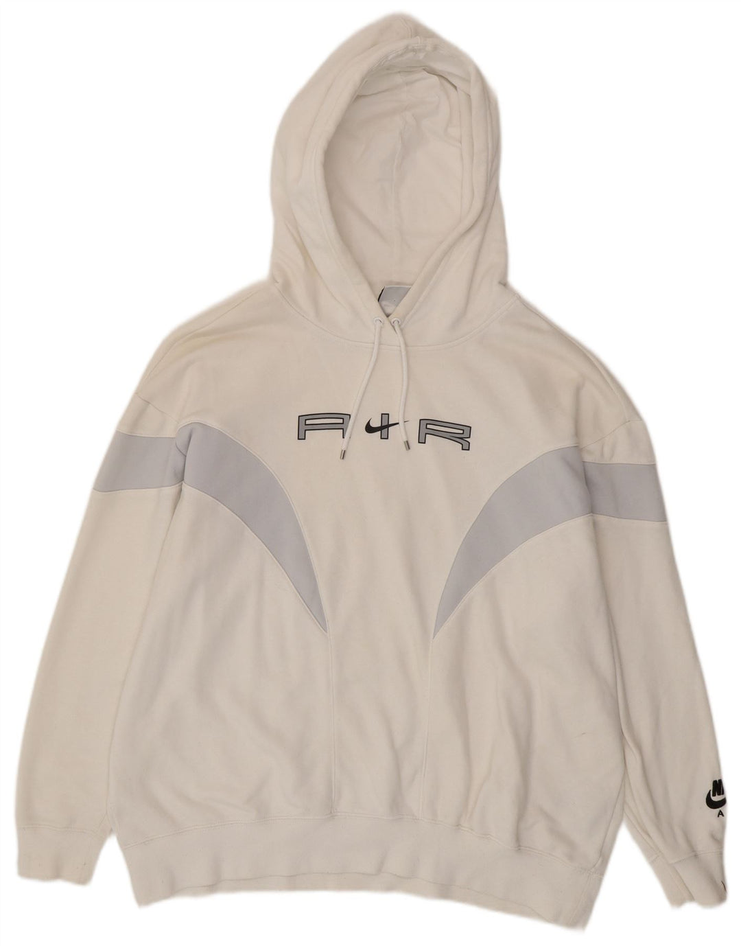 Maglia con cappuccio oversize NIKE Air da donna UK 14 Medium Off White Colourblock