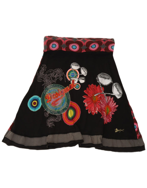 Desigual Gonna a trapezio grafica da donna media W30 cotone geometrico nero