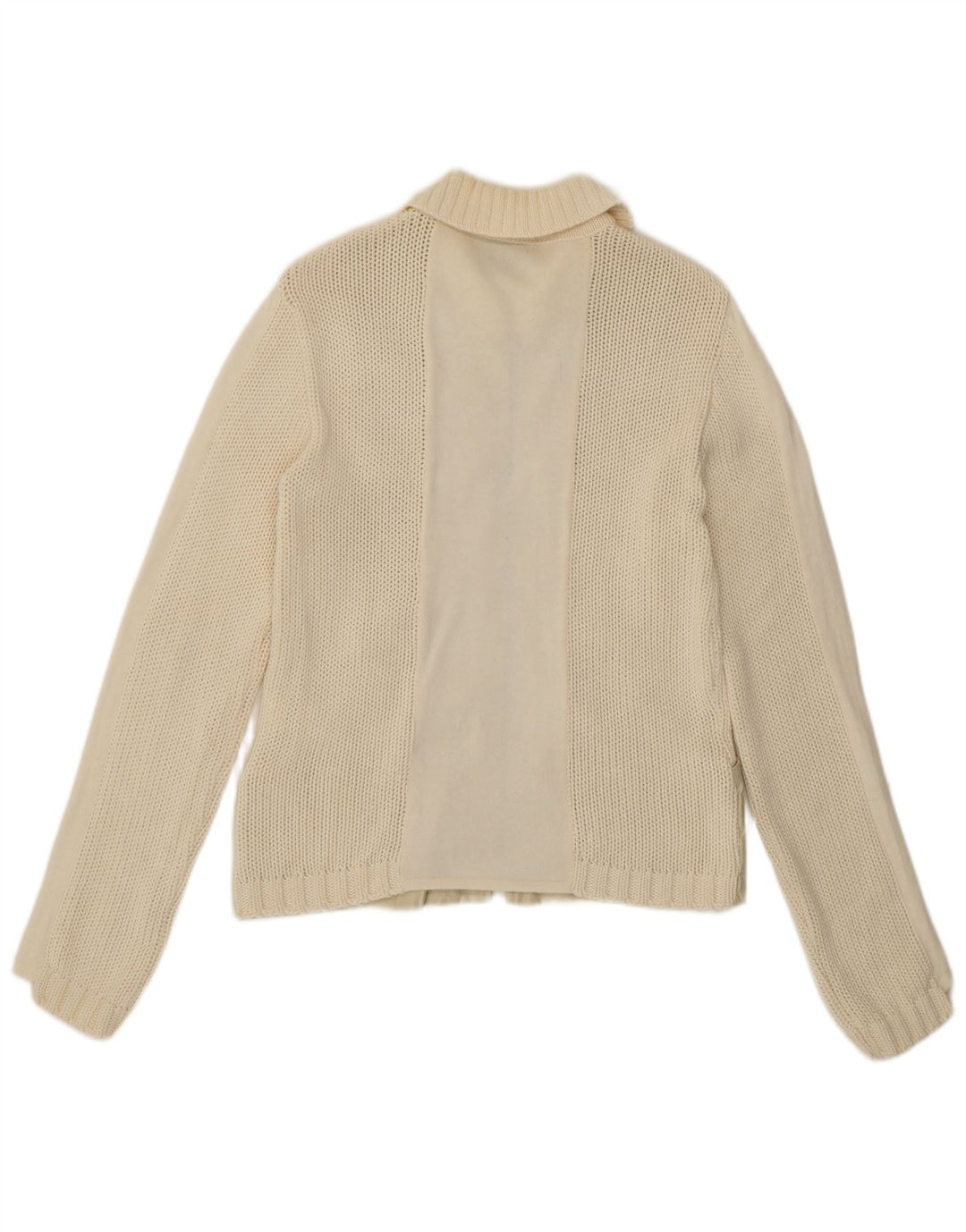 Maglione cardigan da donna Pinko UK 14 cotone bianco sporco medio