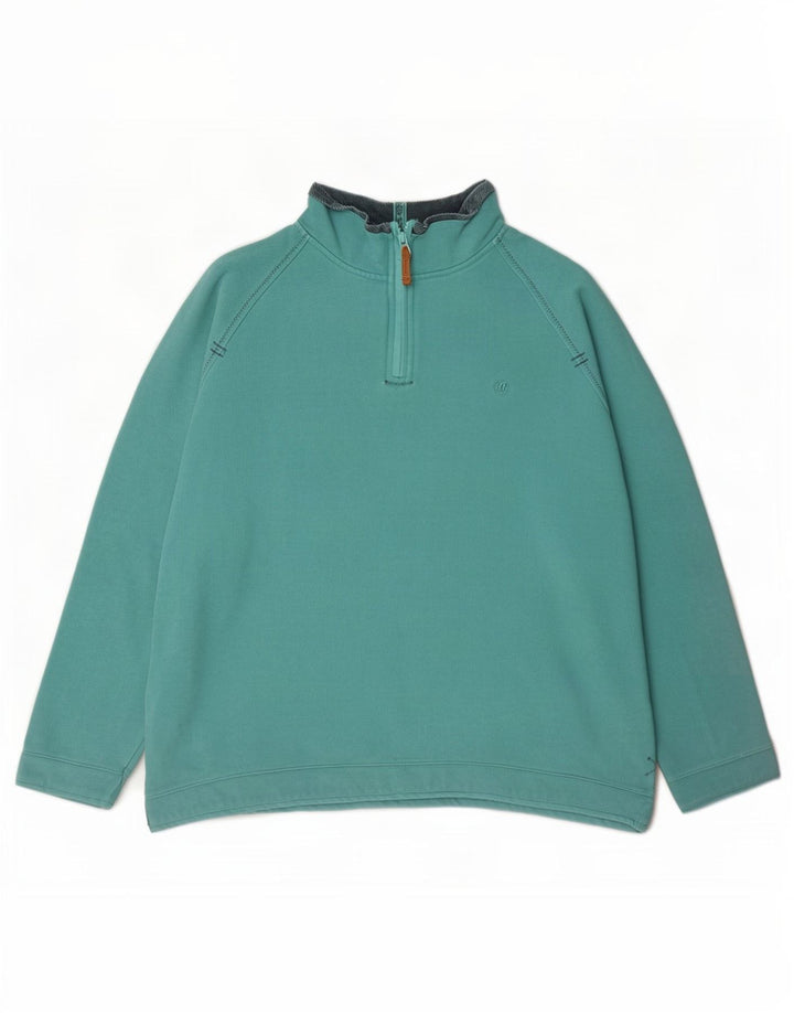 Felpa da uomo con collo con zip Fat Face Maglione XL Cotone turchese