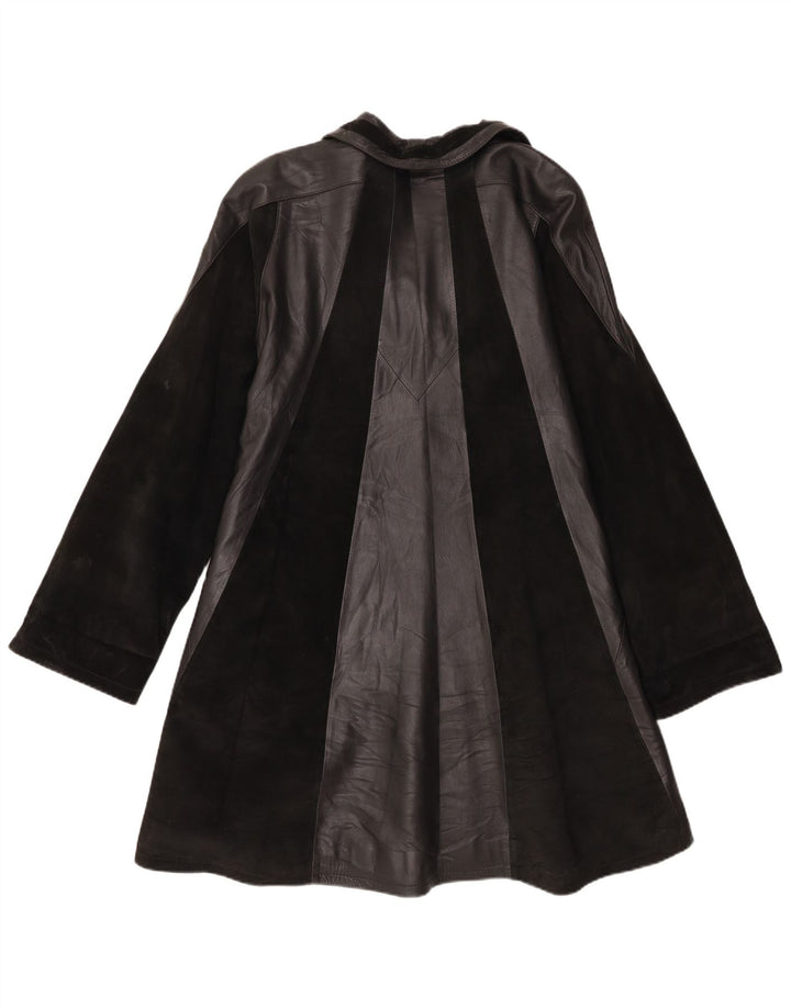 Cappotto in pelle da donna Adarcrea EU 48 2XL Pelle color block nera