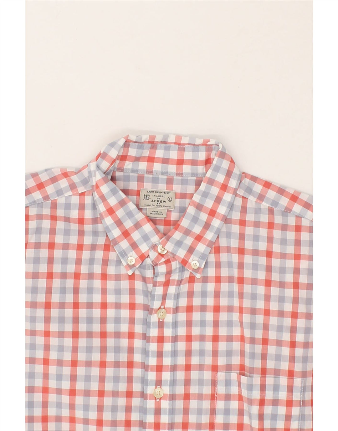 J. CREW Mens Tailored Shirt Large Red Gingham Cotton Vintage J. Crew and Second-Hand J. Crew from Messina Hembry 