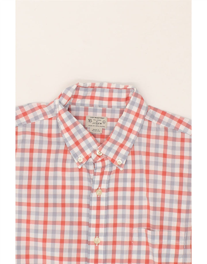 J. CREW Mens Tailored Shirt Large Red Gingham Cotton Vintage J. Crew and Second-Hand J. Crew from Messina Hembry 
