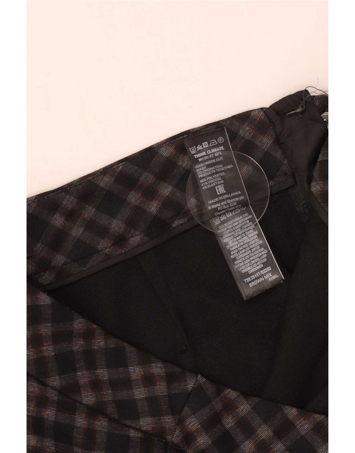 Pantaloni casual da donna Marks & Spencer UK 12 medi W30 L29 quadri marroni