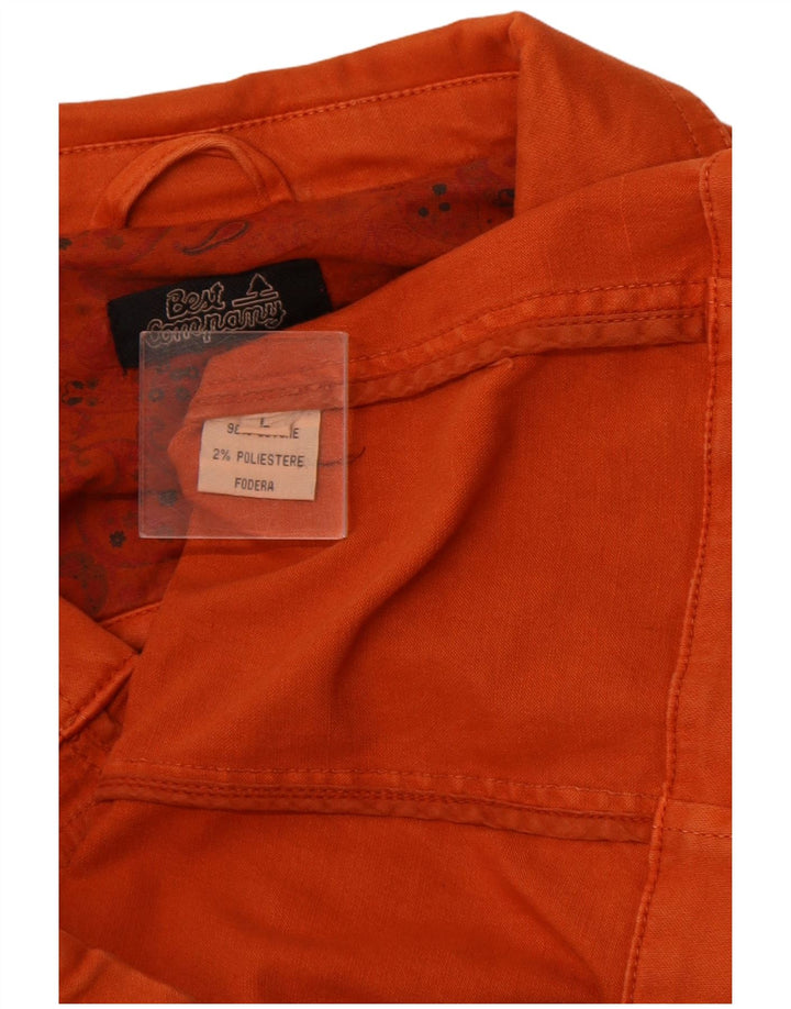 BEST COMPANY Womens 2 Button Blazer Jacket UK 14 Large Orange Cotton