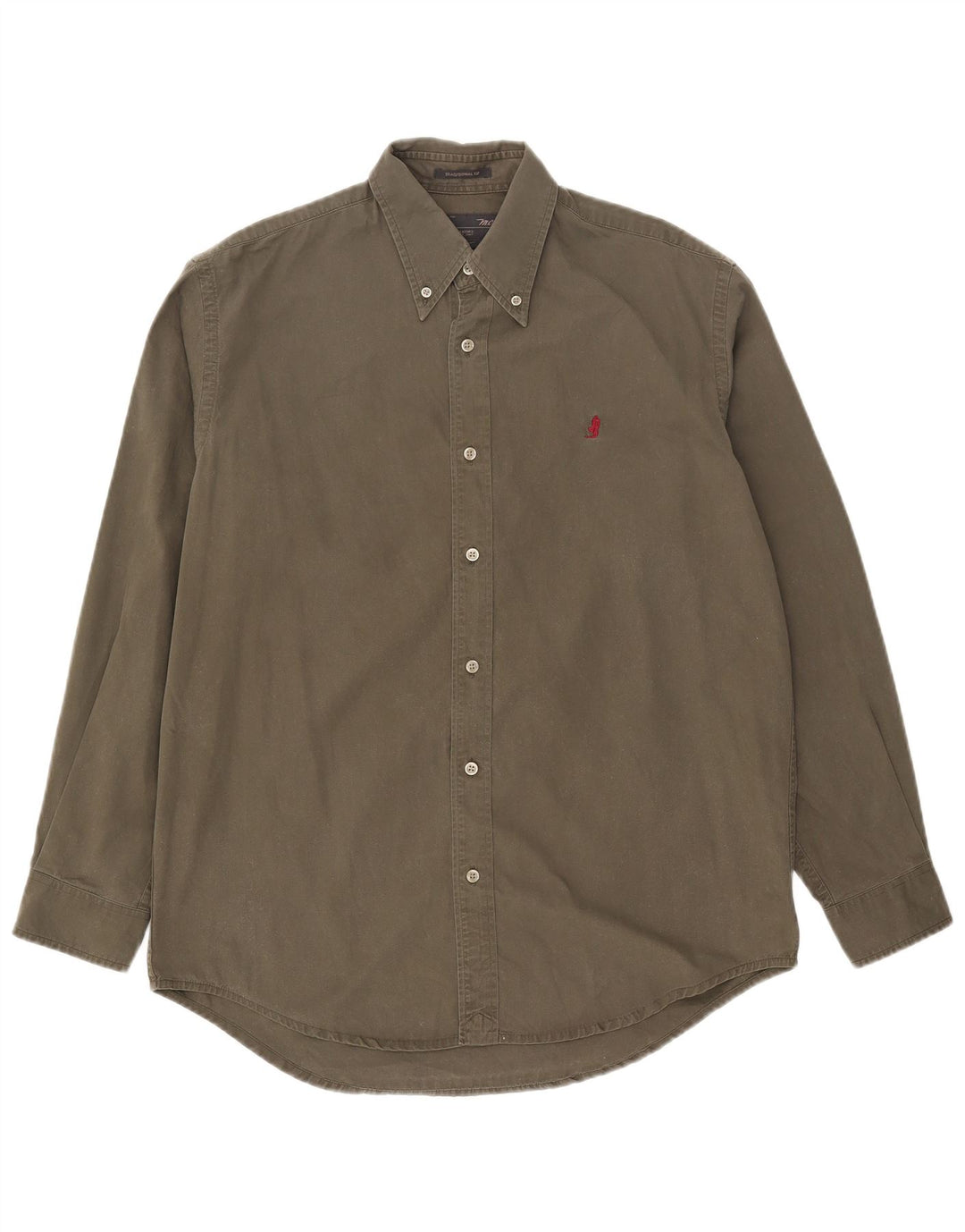 Camicia da uomo dal taglio tradizionale Marlboro Classics, cotone kaki medio