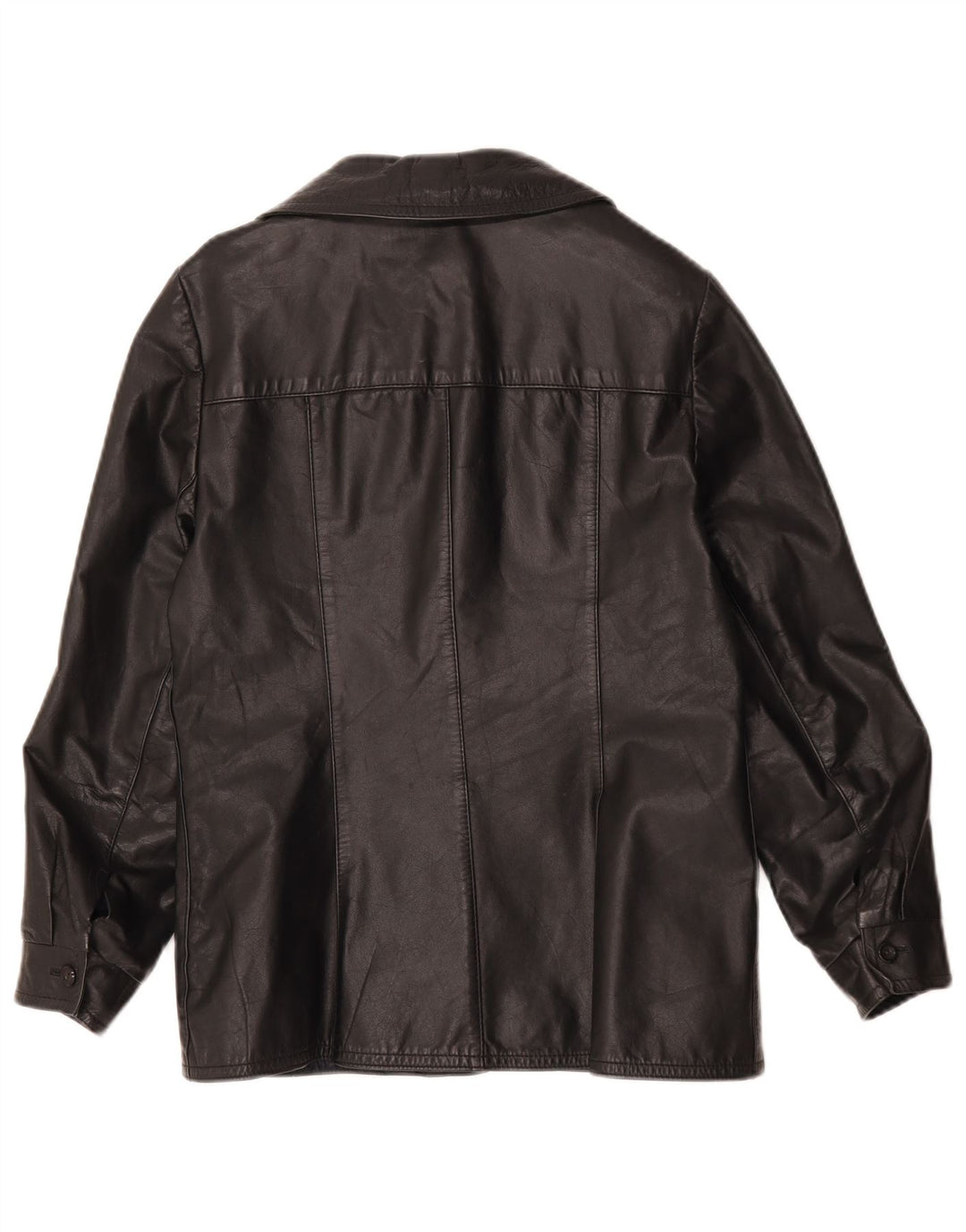 Giacca in pelle da donna vintage IT 44 media in pelle nera