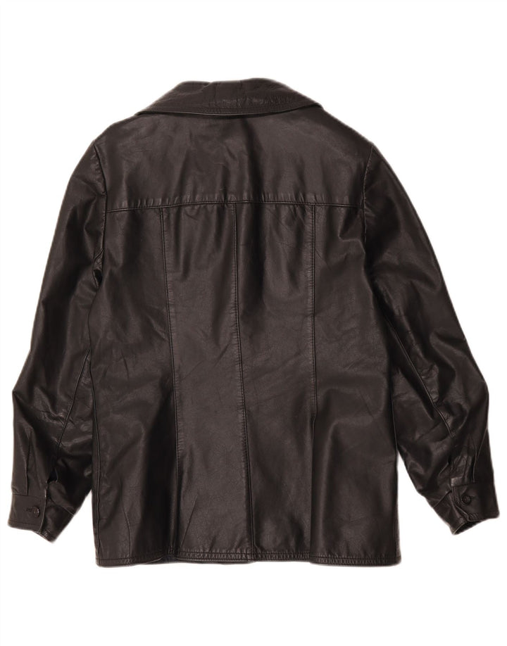 Giacca in pelle da donna vintage IT 44 media in pelle nera