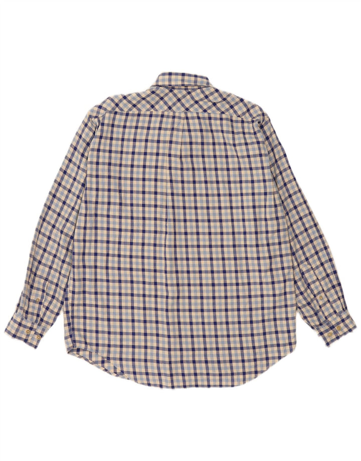 Camicia in flanella da uomo Marlboro Classics, cotone a quadretti blu grande