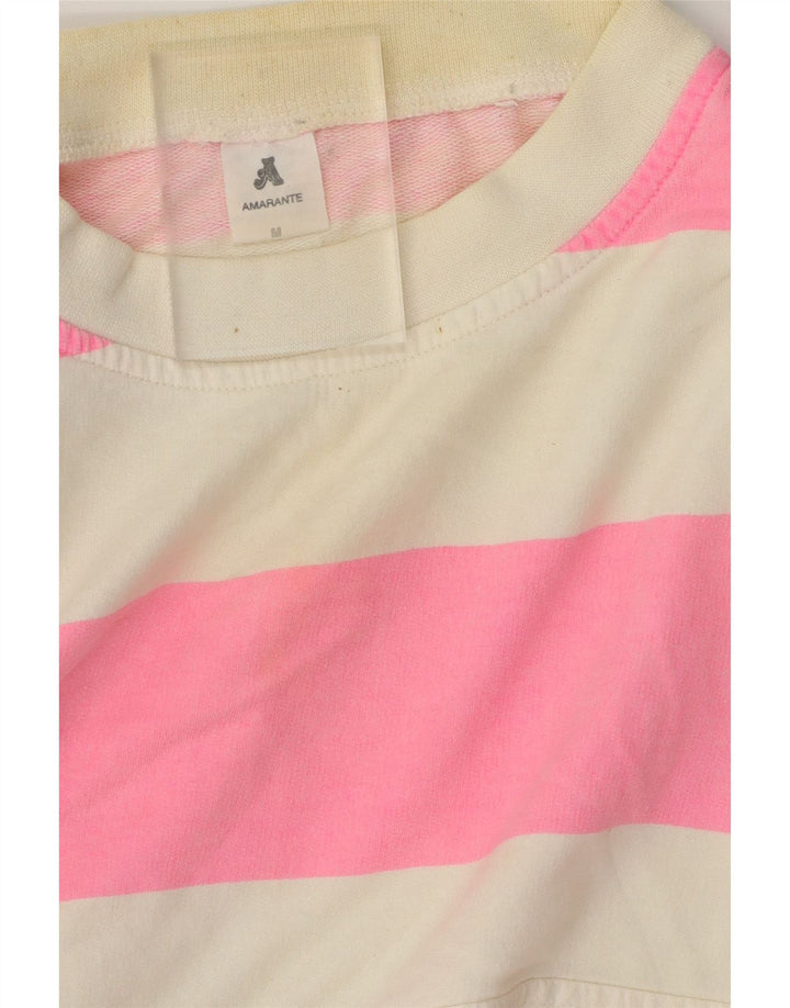 VINTAGE Womens Oversized Graphic Sweatshirt Jumper UK 14 Medium Pink Vintage Vintage and Second-Hand Vintage from Messina Hembry 