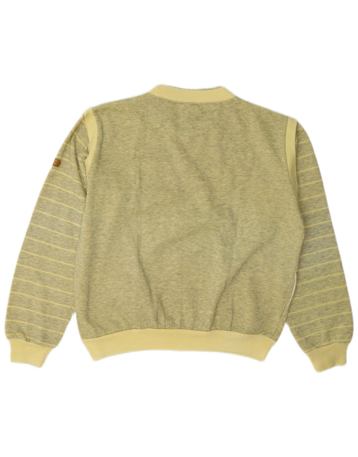 Felpa da uomo vintage maglione grande a righe gialle