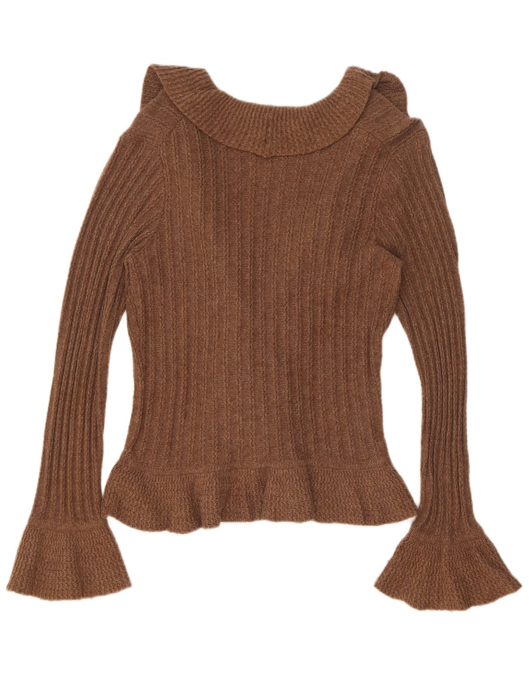 Maglione cardigan da donna Marks & Spencer UK 12 Cotone marrone medio
