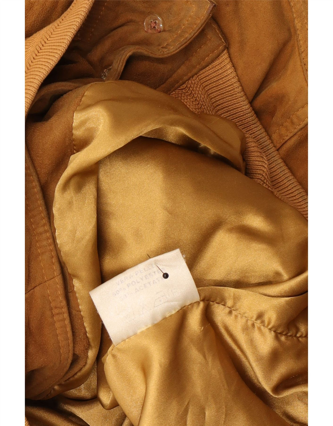 Giubbotto bomber in pelle scamosciata vintage da uomo UK 42 XL in pelle beige