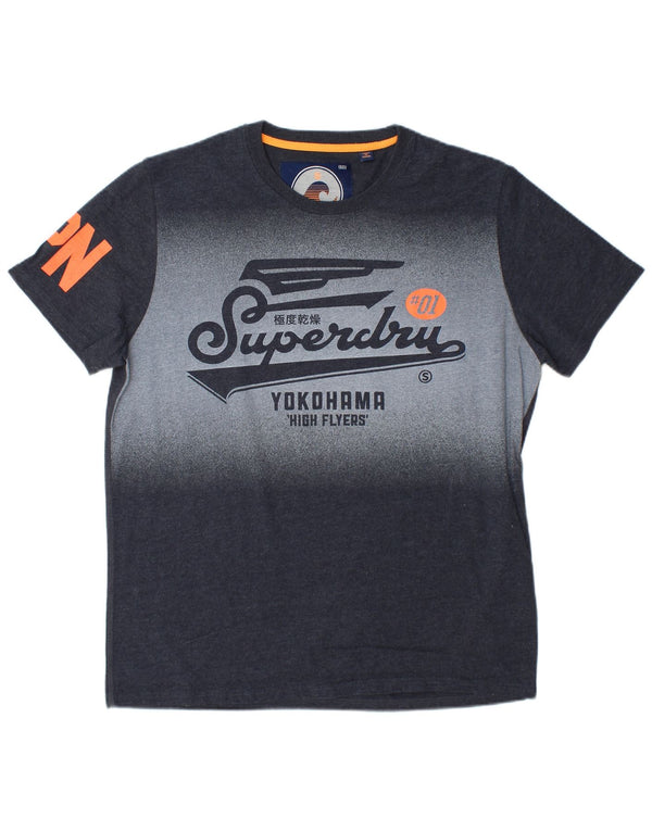 T-shirt grafica da uomo Superdry Top 2XL in cotone color block grigio