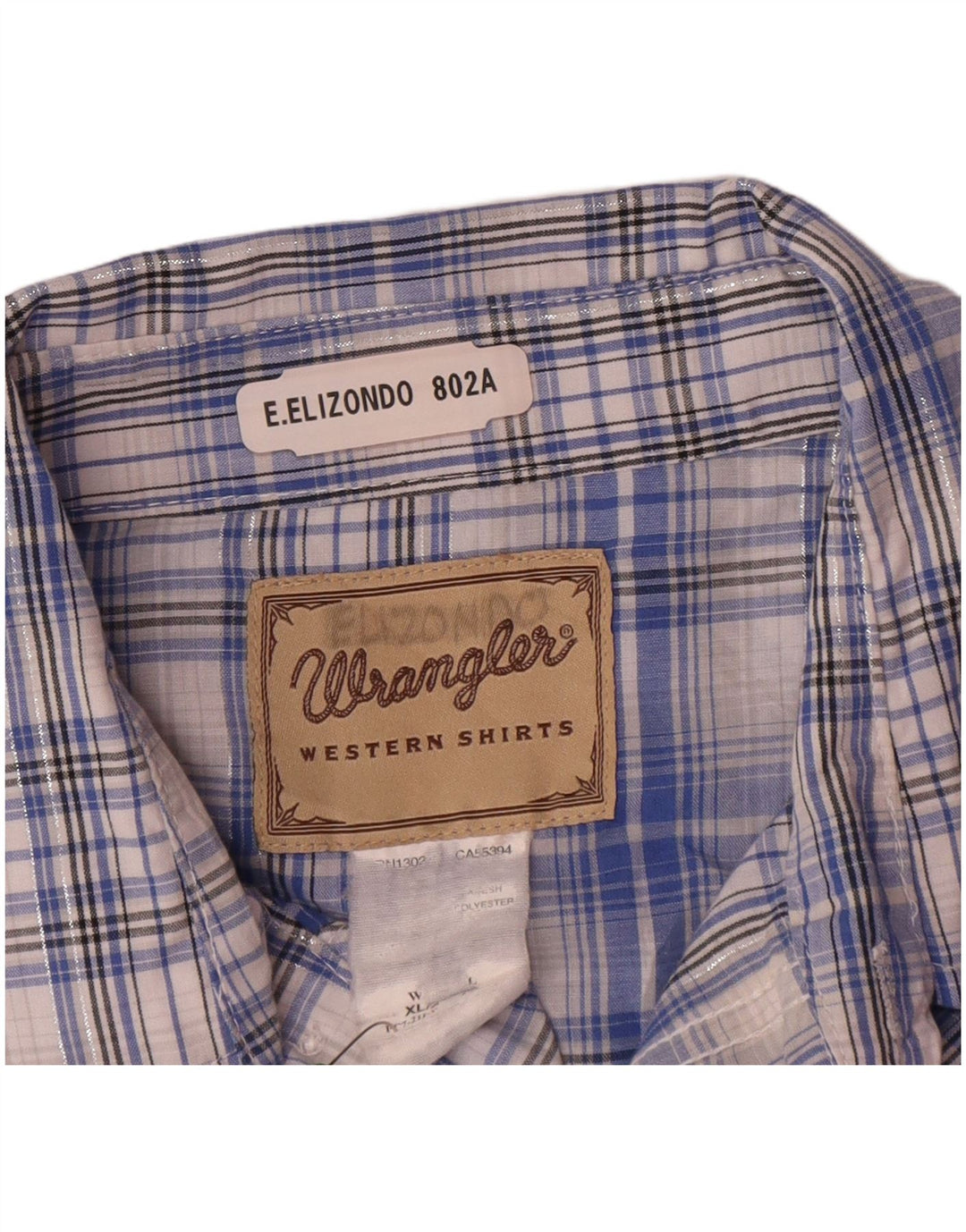 Camicia a maniche corte Western da uomo Wrangler XL scozzese blu