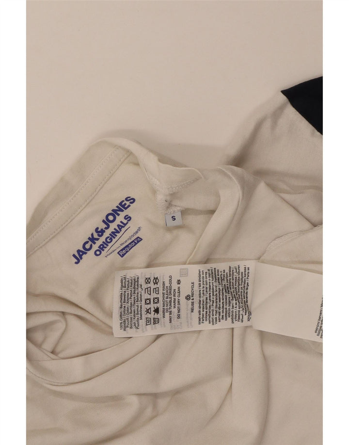 Jack & Jones T-shirt da uomo Top Small in cotone color block bianco