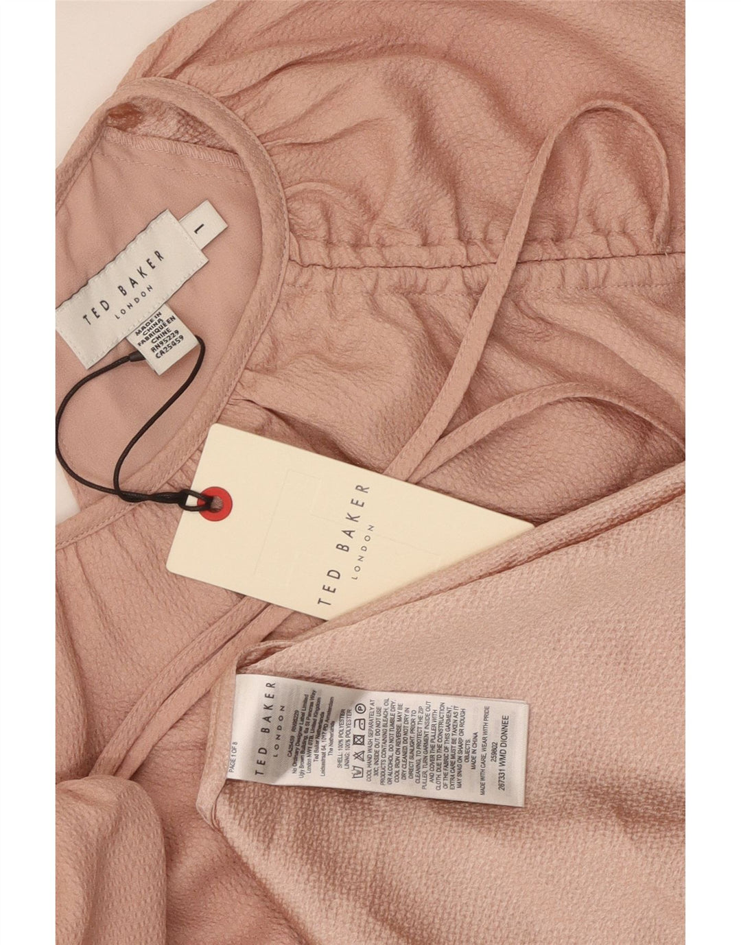 Abito a trapezio da donna Ted Baker taglia 1 XS poliestere rosa