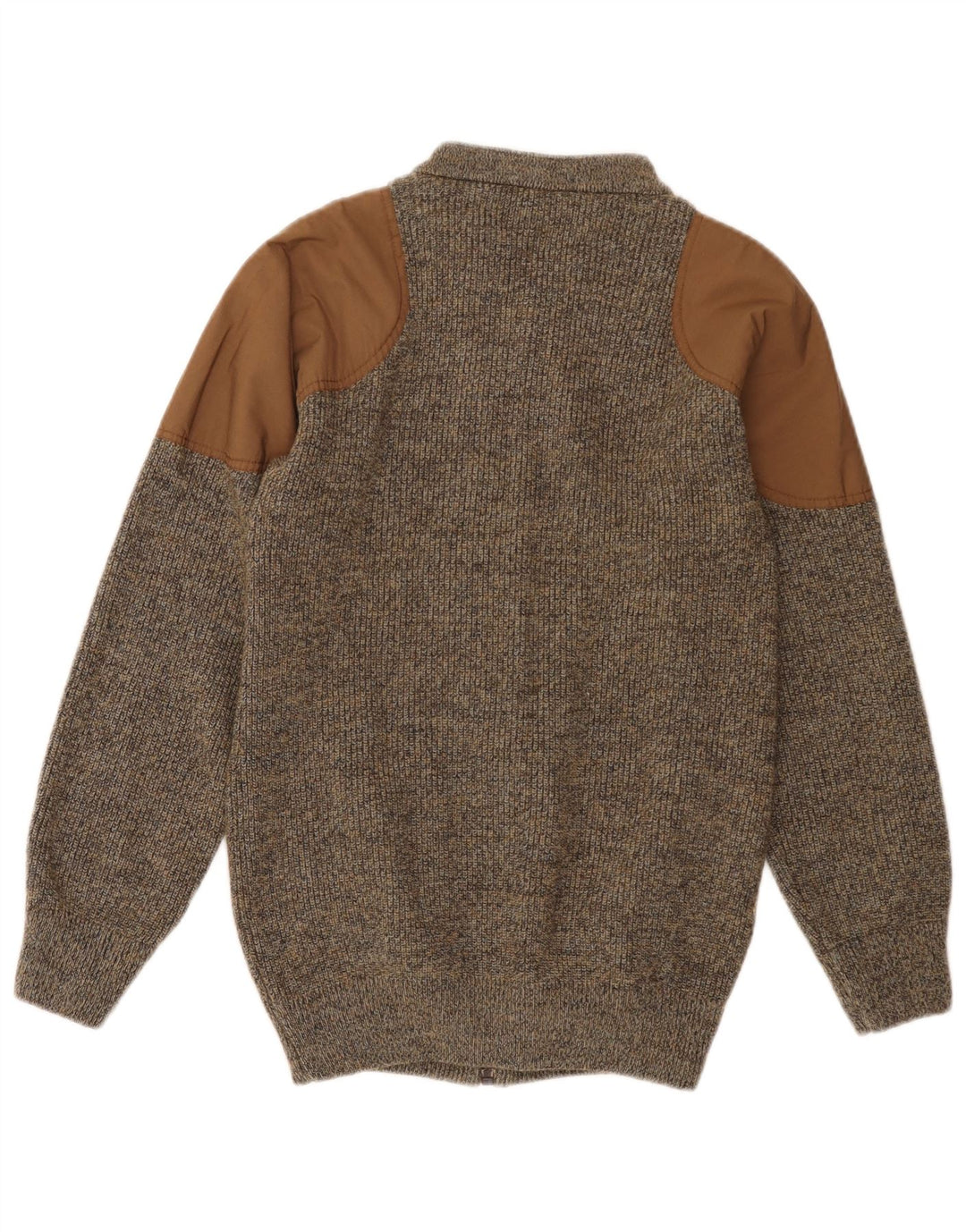 SETTEBELO Maglione cardigan da uomo piccolo in lana screziata marrone