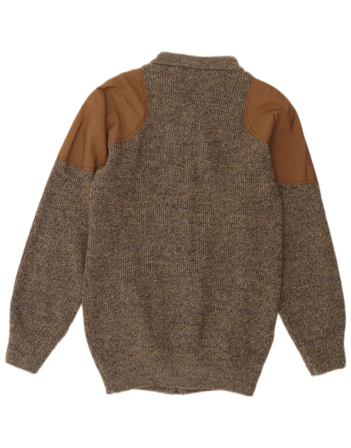 SETTEBELO Maglione cardigan da uomo piccolo in lana screziata marrone