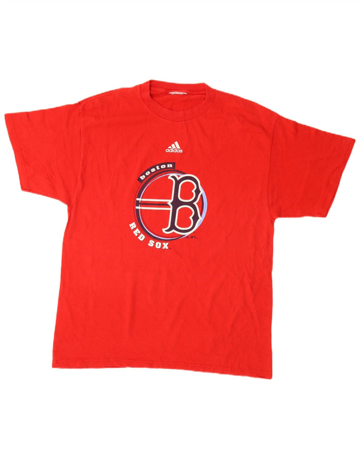Adidas Uomo Boston Red Sox T-shirt grafica Top Large Rosso