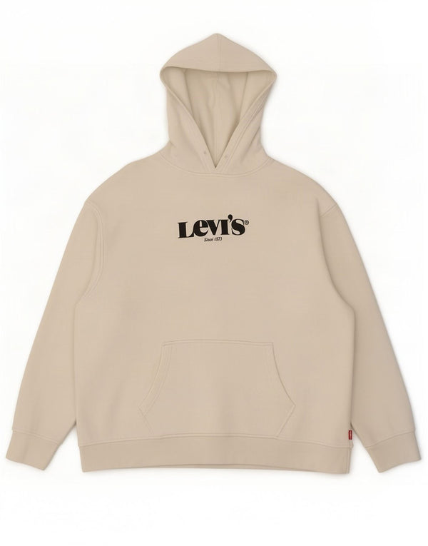 Maglione con cappuccio grafico rilassato da uomo Levi's 2XL cotone bianco