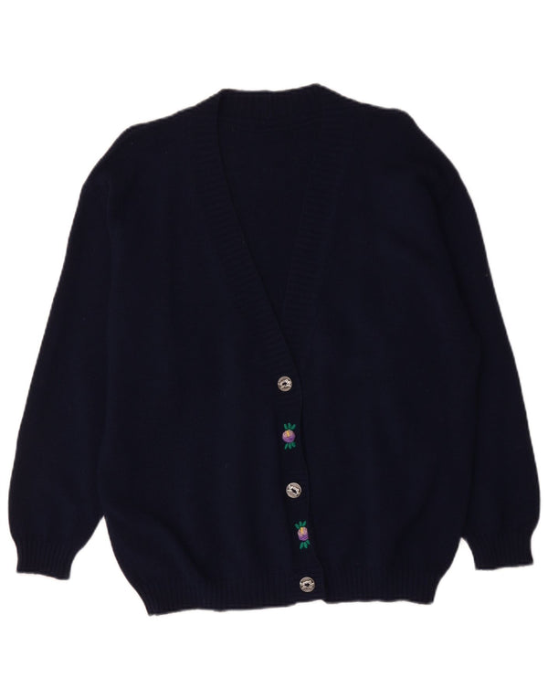 Maglione cardigan da donna vintage UK 18 XL Blu navy