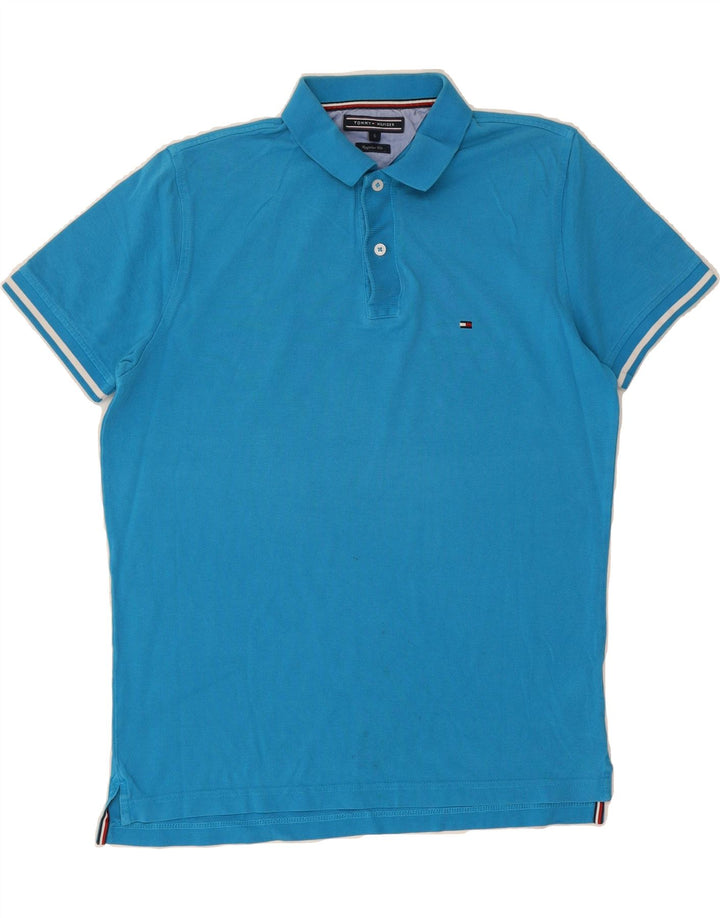 TOMMY HILFIGER Mens Regular Fit Polo Shirt Small Blue Cotton Vintage Tommy Hilfiger and Second-Hand Tommy Hilfiger from Messina Hembry 