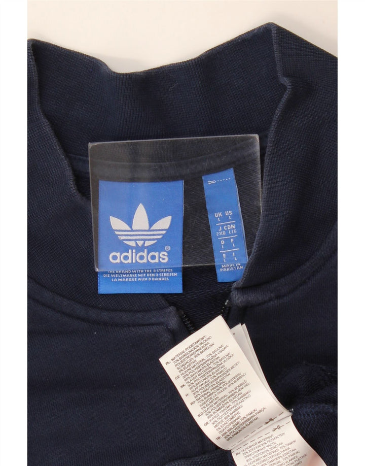 Giacca da ginnastica grafica da uomo Adidas Large in cotone blu navy