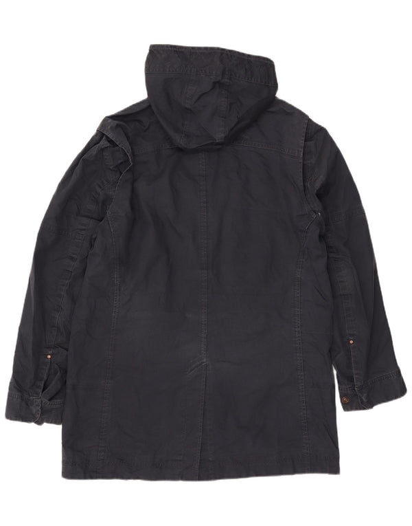 Parka da uomo con cappuccio TIMBERLAND UK 40 Large in cotone blu navy