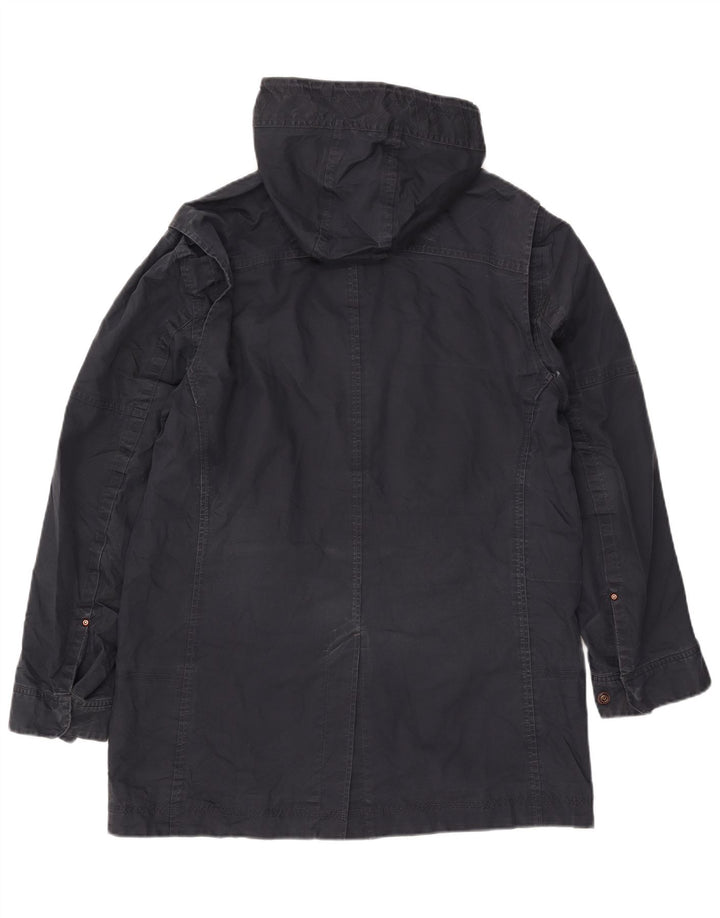 Parka da uomo con cappuccio TIMBERLAND UK 40 Large in cotone blu navy