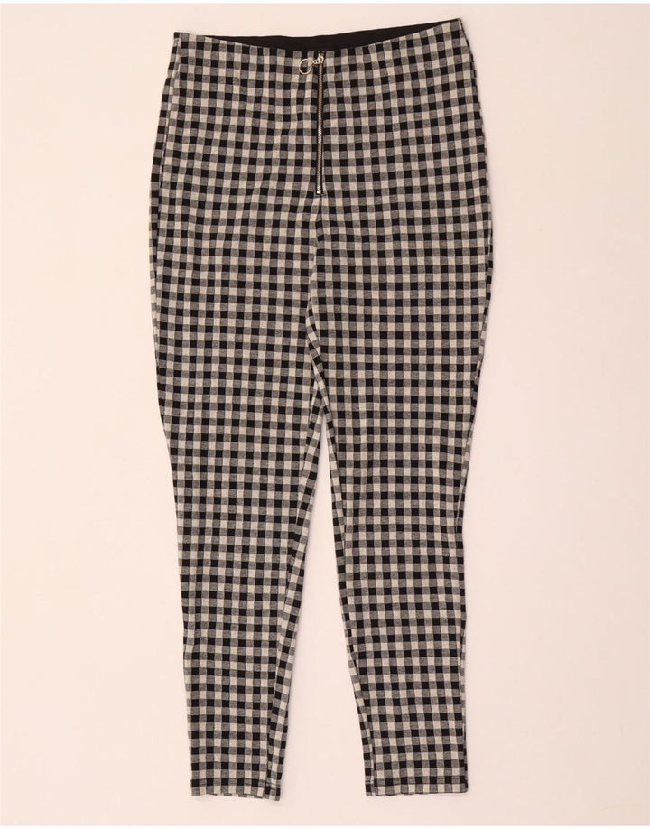 Leggings da donna Zara grandi W30 L29 poliestere a quadretti grigi