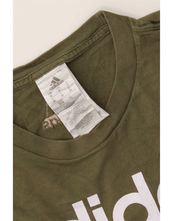 T-shirt grafica da uomo Adidas Top in cotone kaki medio