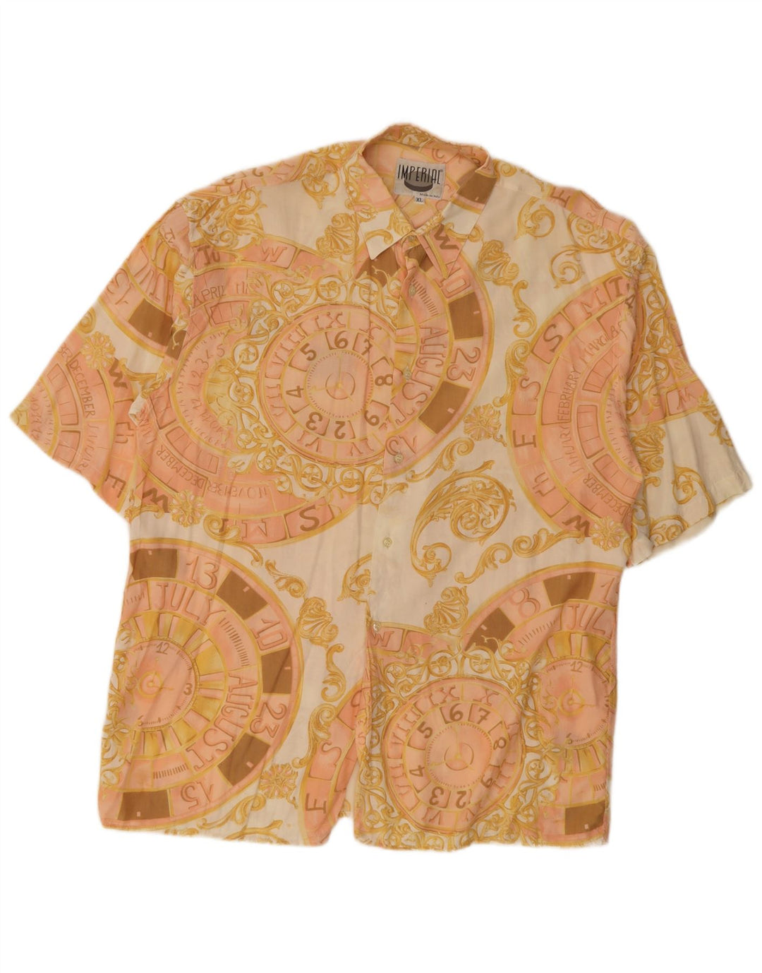 Camicia a maniche corte grafica da uomo Imperial XL Beige