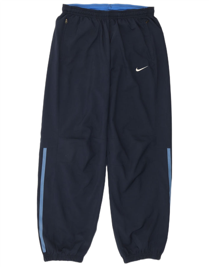 Pantaloni da tuta Nike da uomo, pantaloni da jogging, grandi, in poliestere blu navy