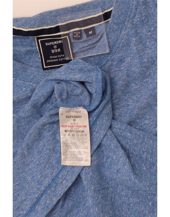 T-shirt da uomo SUPERDRY Top in cotone screziato blu medio
