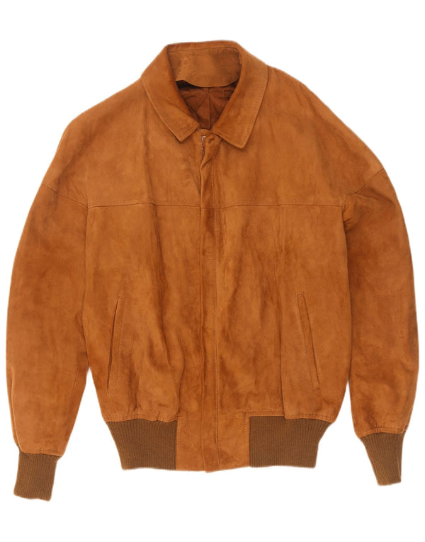 Giubbotto bomber da uomo in pelle scamosciata Maren IT 50 Large in pelle beige