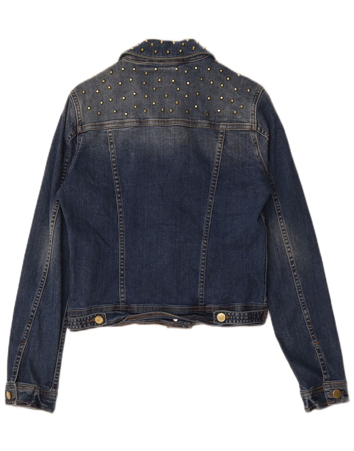 Giacca corta in denim da donna Zara UK 10 piccola in cotone blu