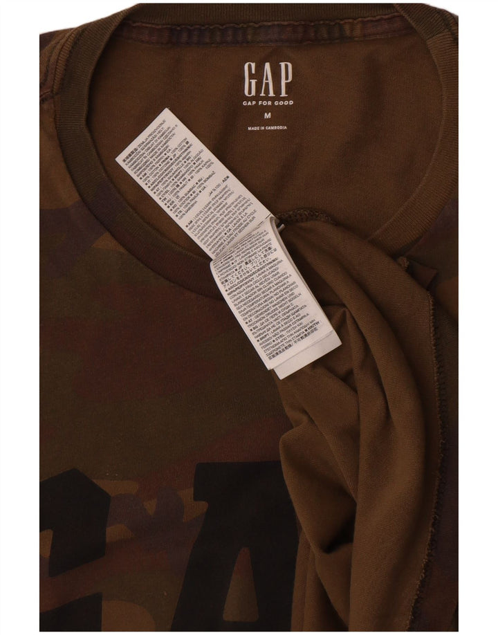 Gap T-shirt grafica da uomo Top in cotone mimetico marrone medio