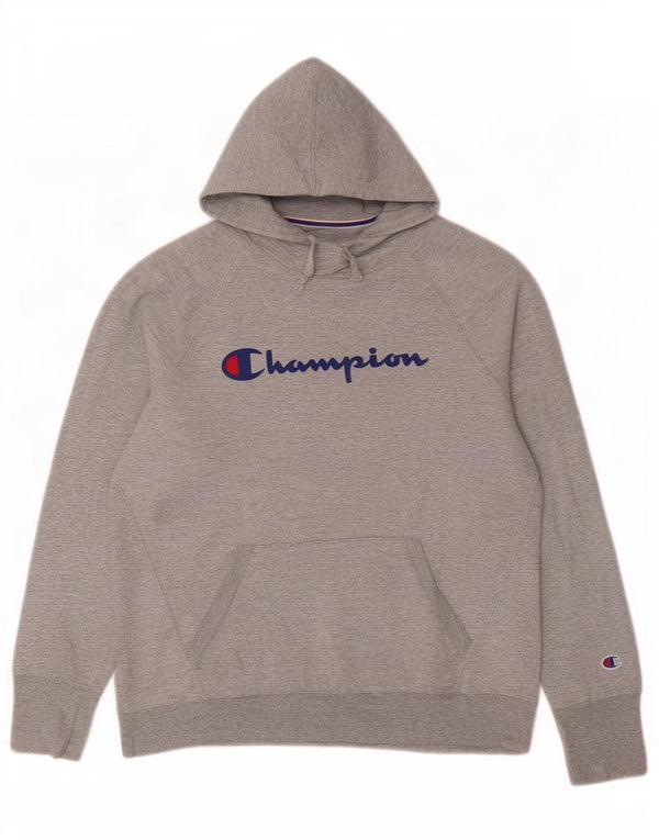 Maglione con cappuccio grafico da uomo Champion grande grigio screziato