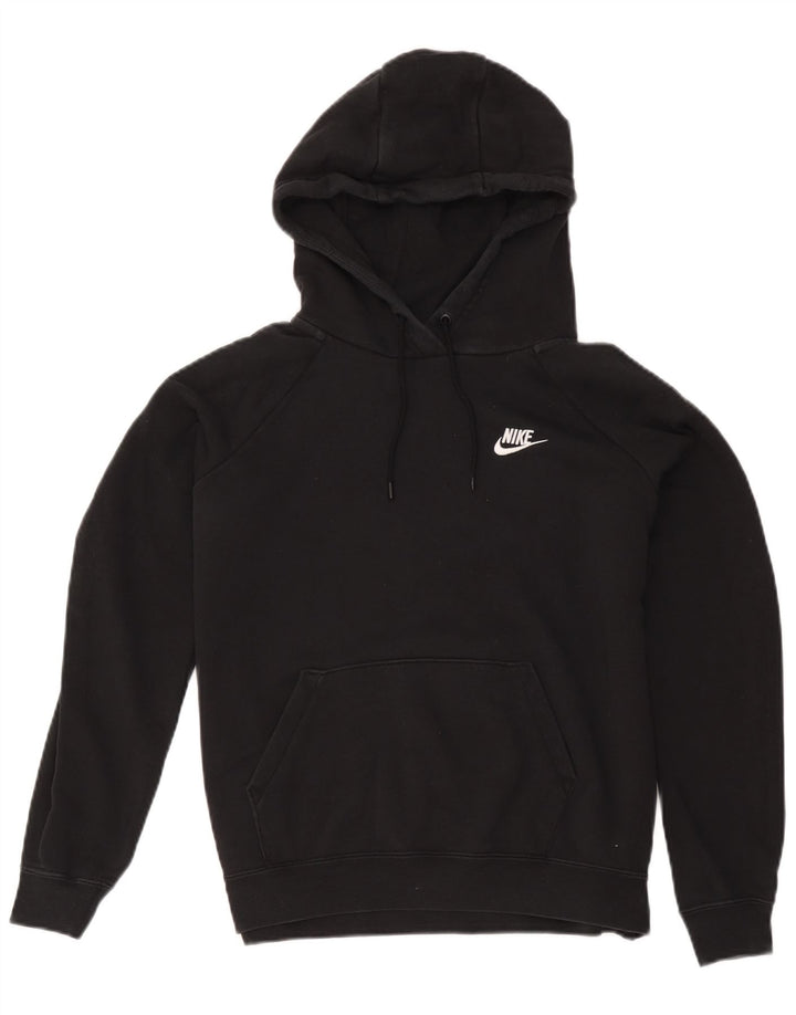 Maglia con cappuccio da donna Nike UK 14 cotone nero medio