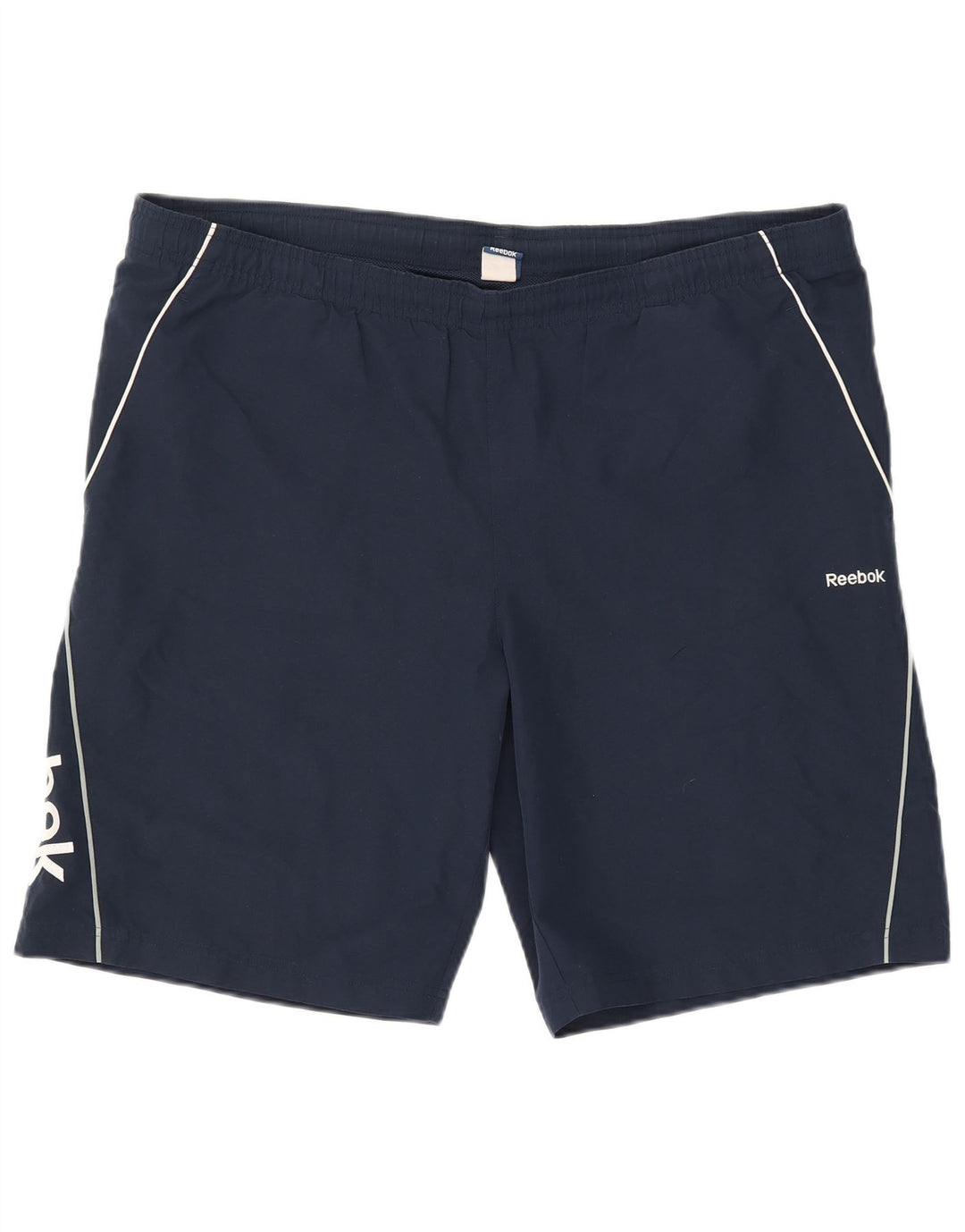 Pantaloncini sportivi Reebok da uomo con grafica, grandi, in poliestere blu navy
