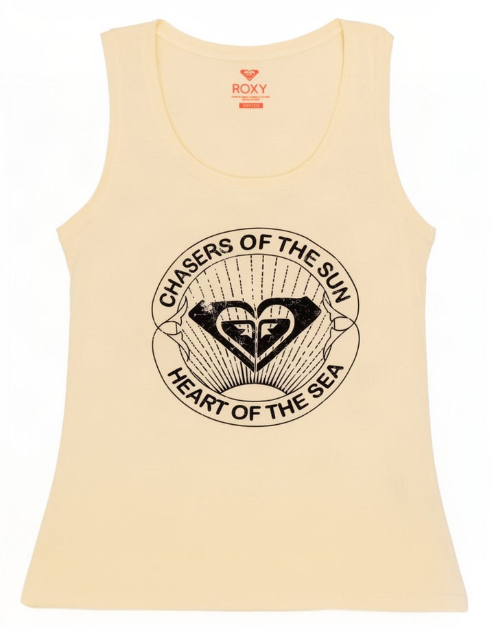 Canottiera grafica da donna Roxy UK 10 piccola bianco sporco