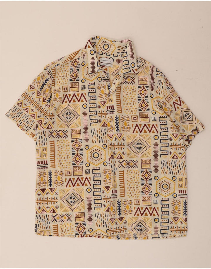 Calliope Camicia da uomo a maniche corte dalla vestibilità rilassata Piccola geometrica multicolore
