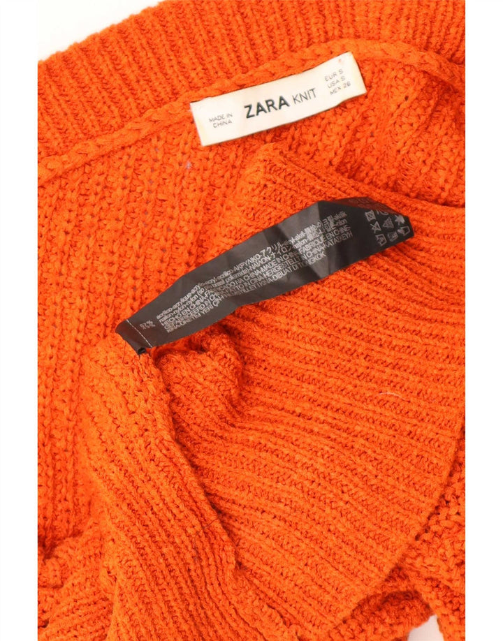 Maglione oversize monospalla da donna Zara UK 10 piccolo arancione